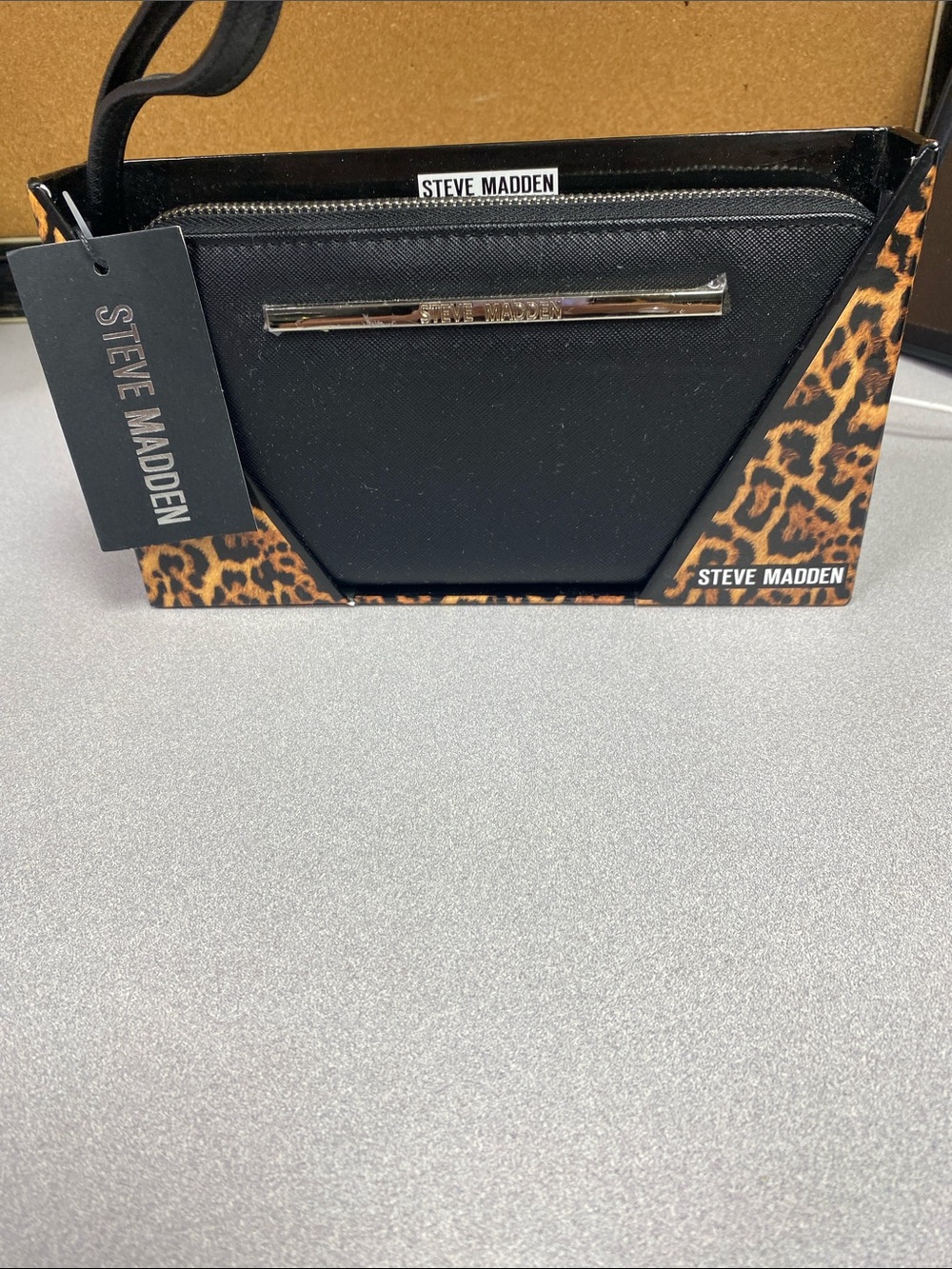 Steve Madden Black Crossbody with Gold Accent